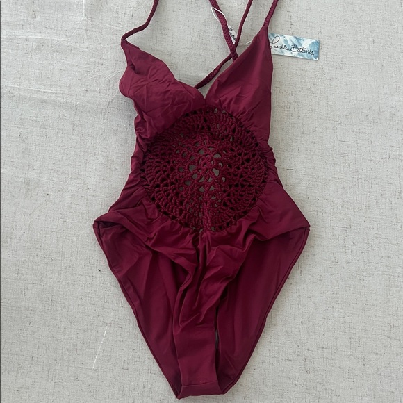 Frankie's Bikinis Other - Frankies Bikinis - Maroon Poppy One Piece